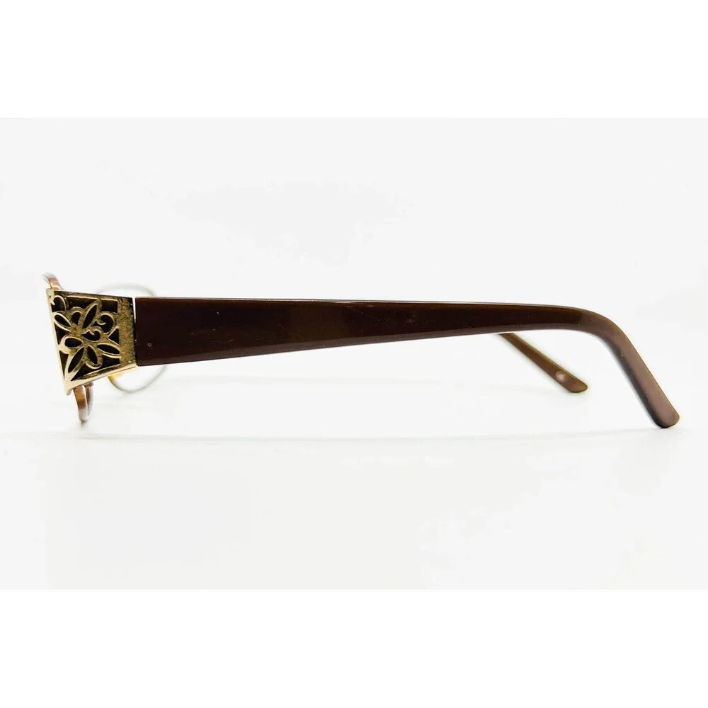 Sophia Loren Eyeglasses Womens Brown Gold M185 Floral Temple 54-18-135